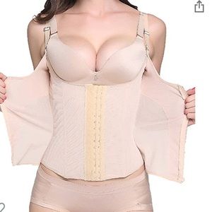 Steel boned under bust waist trainer with zipper
